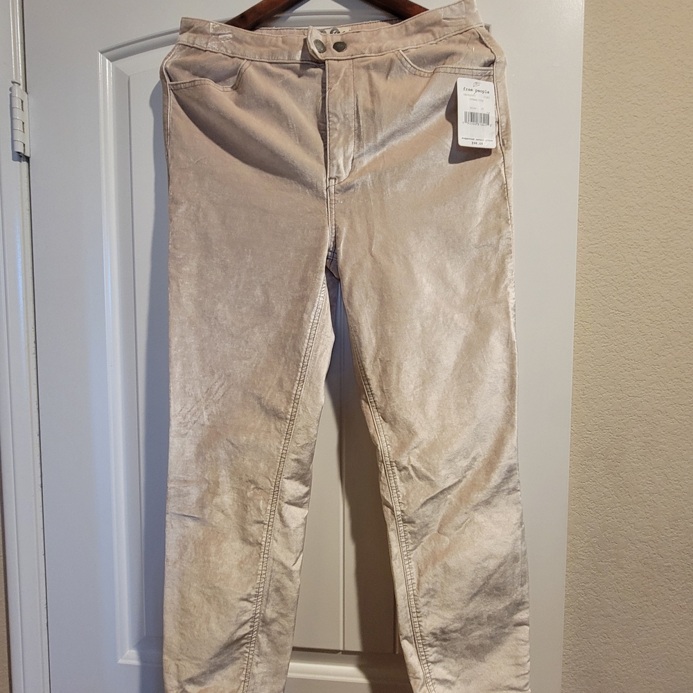 Free People Velvet Beige Pants